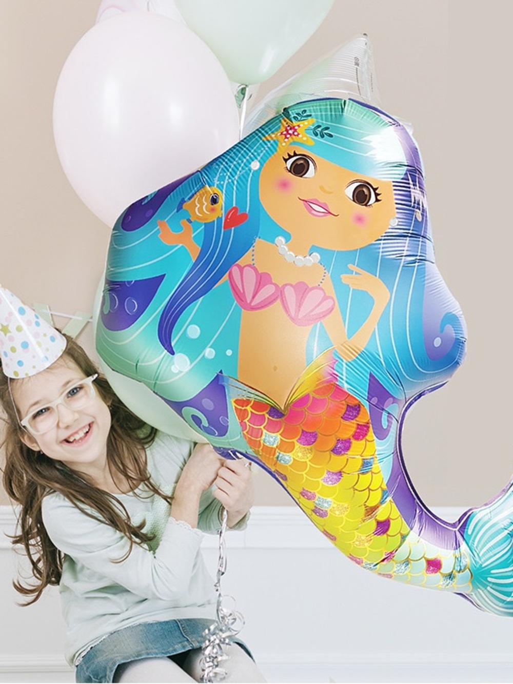 38" 3D Foil Mermaid Under the Sea Balloon - Super Cute!
